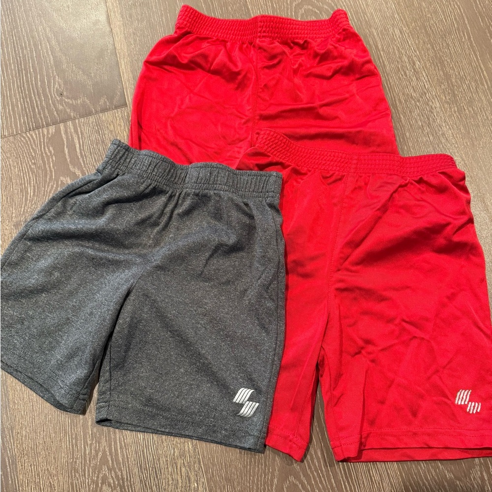 3 Piece Bundle Lot PLACE SPORT Kids Red and Gray Shorts Set